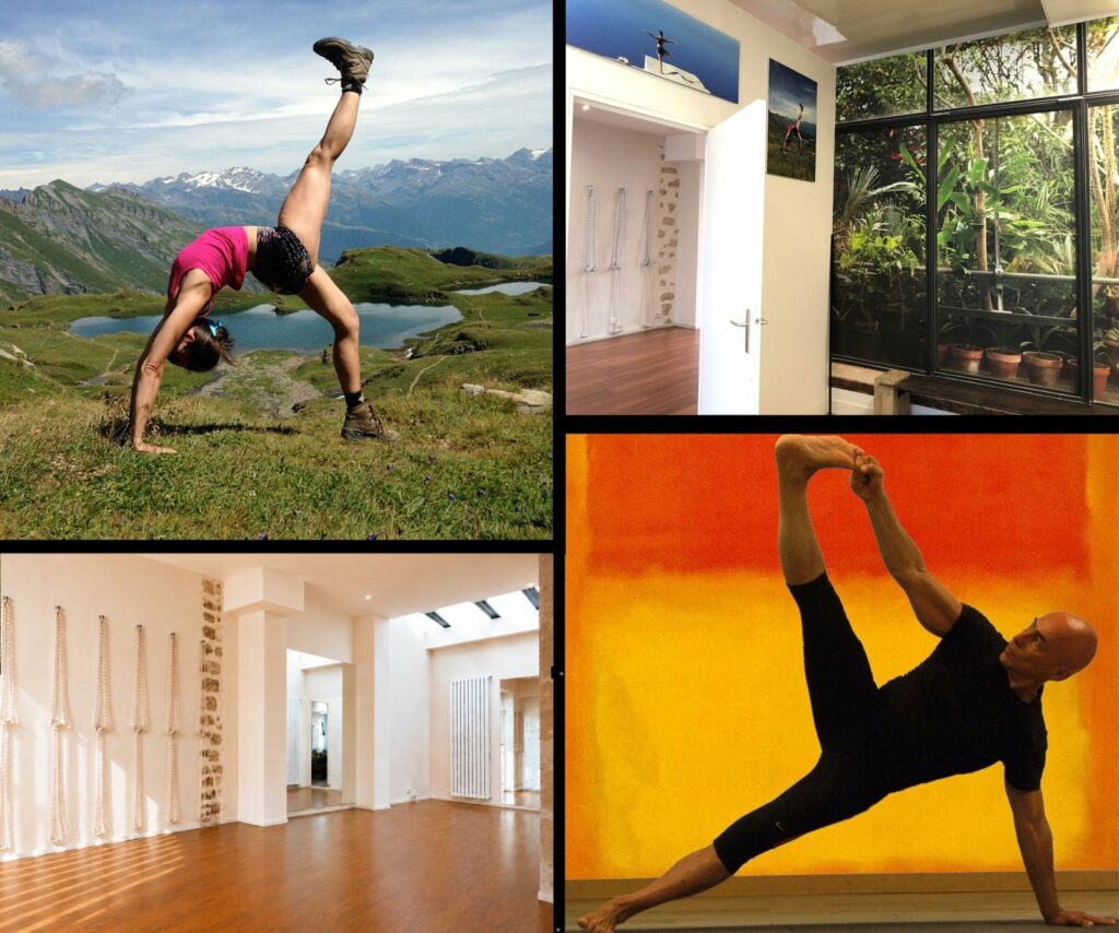 Pratiques de yoga Iyengar en extérieur et dans la salle des Ateliers de Yoga à Paris 14e